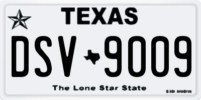 TX license plate DSV9009