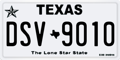 TX license plate DSV9010