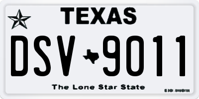 TX license plate DSV9011