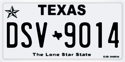 TX license plate DSV9014
