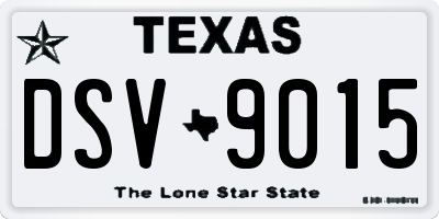 TX license plate DSV9015