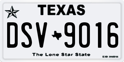 TX license plate DSV9016