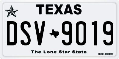 TX license plate DSV9019