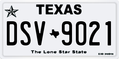TX license plate DSV9021