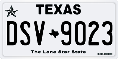 TX license plate DSV9023