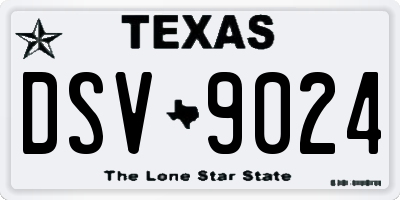 TX license plate DSV9024