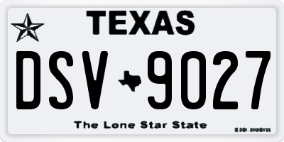 TX license plate DSV9027