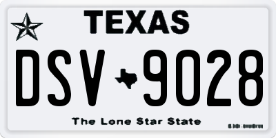 TX license plate DSV9028