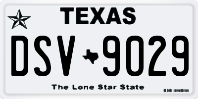 TX license plate DSV9029