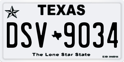 TX license plate DSV9034