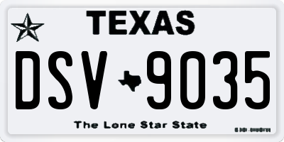 TX license plate DSV9035