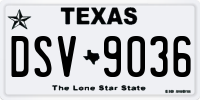 TX license plate DSV9036
