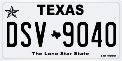 TX license plate DSV9040