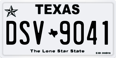 TX license plate DSV9041