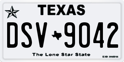 TX license plate DSV9042