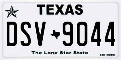 TX license plate DSV9044