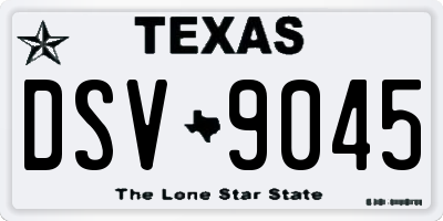 TX license plate DSV9045