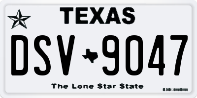 TX license plate DSV9047
