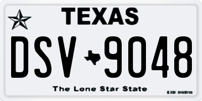 TX license plate DSV9048