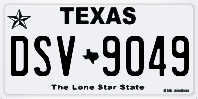 TX license plate DSV9049