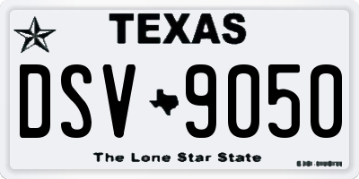 TX license plate DSV9050