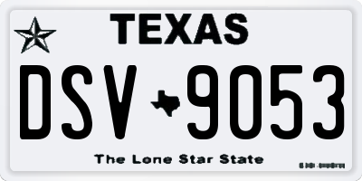 TX license plate DSV9053