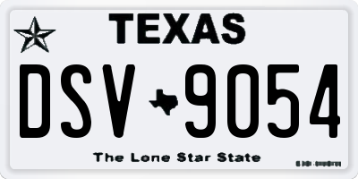 TX license plate DSV9054