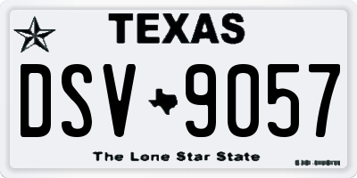 TX license plate DSV9057