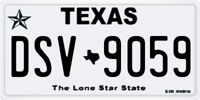 TX license plate DSV9059