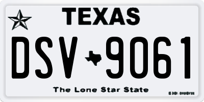 TX license plate DSV9061