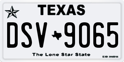 TX license plate DSV9065