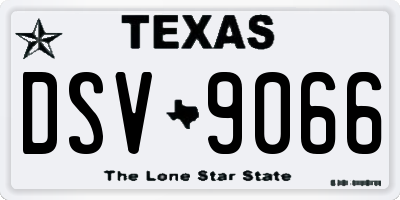 TX license plate DSV9066