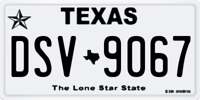 TX license plate DSV9067