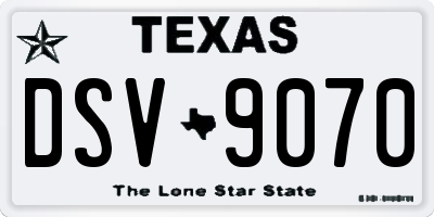 TX license plate DSV9070