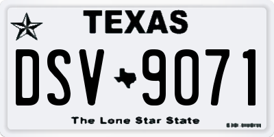 TX license plate DSV9071