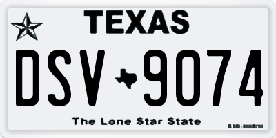 TX license plate DSV9074