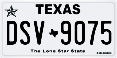 TX license plate DSV9075