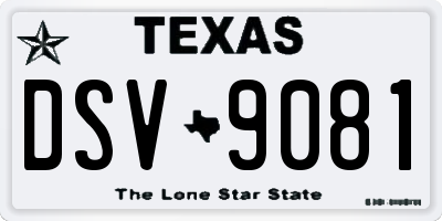 TX license plate DSV9081