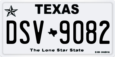 TX license plate DSV9082