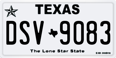 TX license plate DSV9083