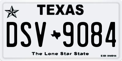 TX license plate DSV9084