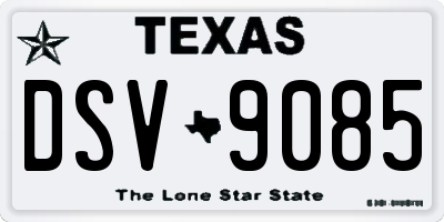 TX license plate DSV9085