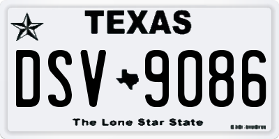 TX license plate DSV9086
