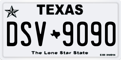 TX license plate DSV9090
