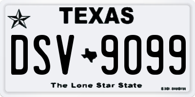 TX license plate DSV9099