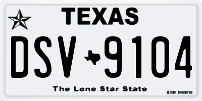 TX license plate DSV9104