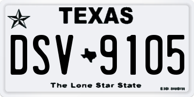 TX license plate DSV9105