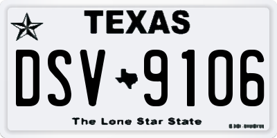 TX license plate DSV9106
