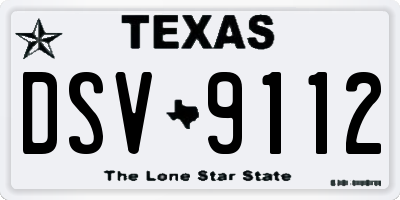 TX license plate DSV9112