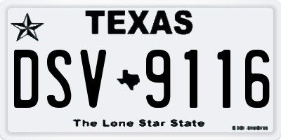 TX license plate DSV9116